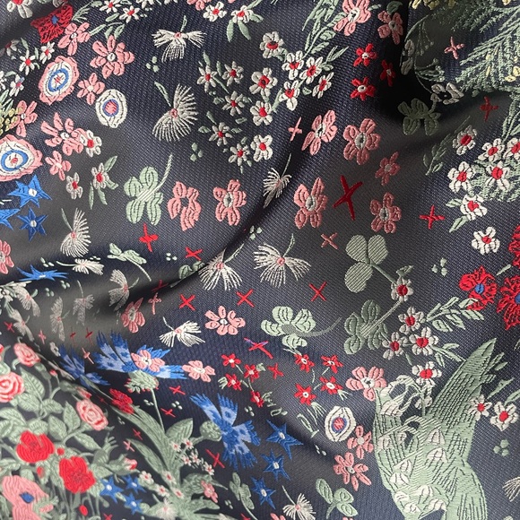 Frank & Oak jacquard (navy blue base to pattern) dress, size small - Picture 5 of 6